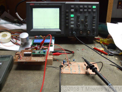 the prototype hooked up on the bench