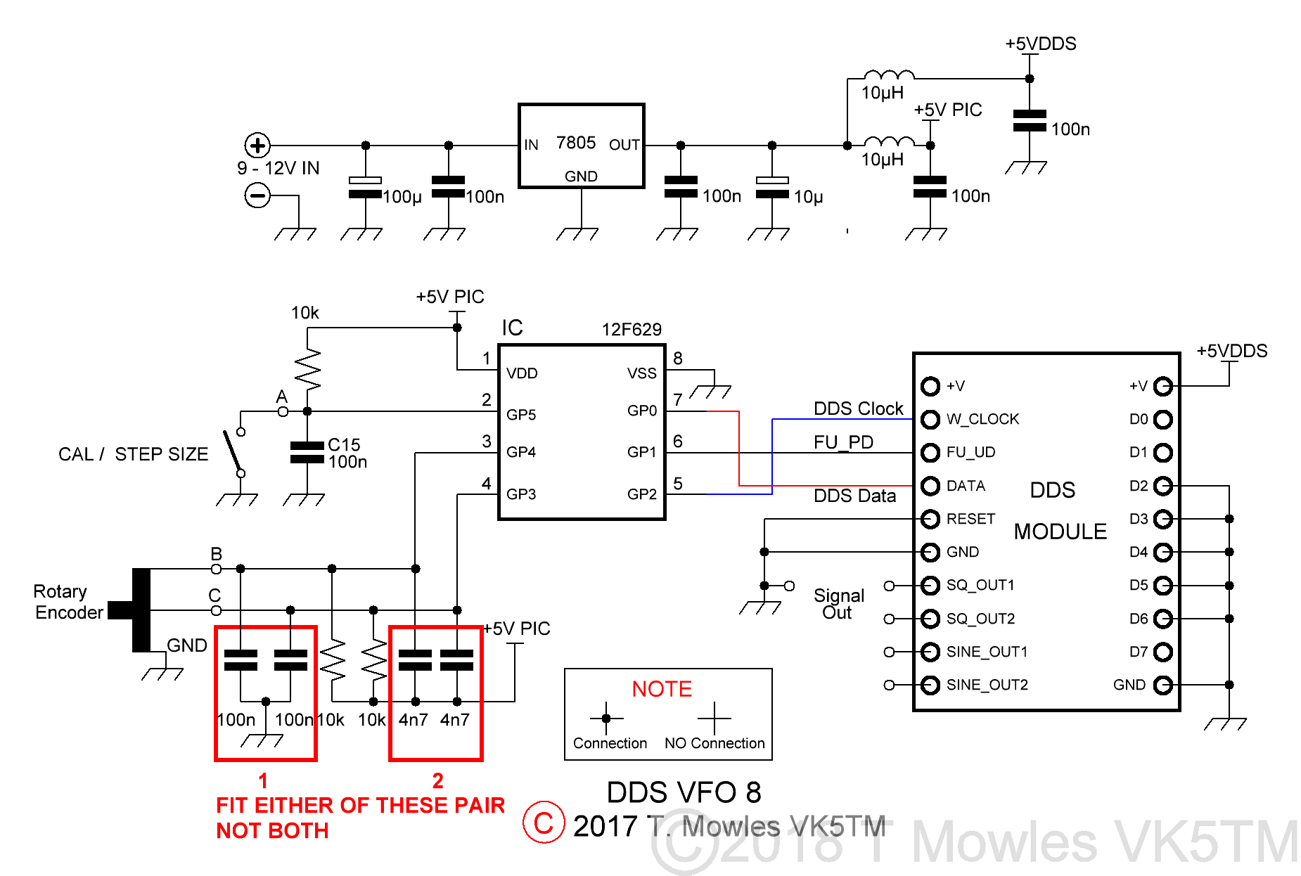Simple DDS VFO schematic