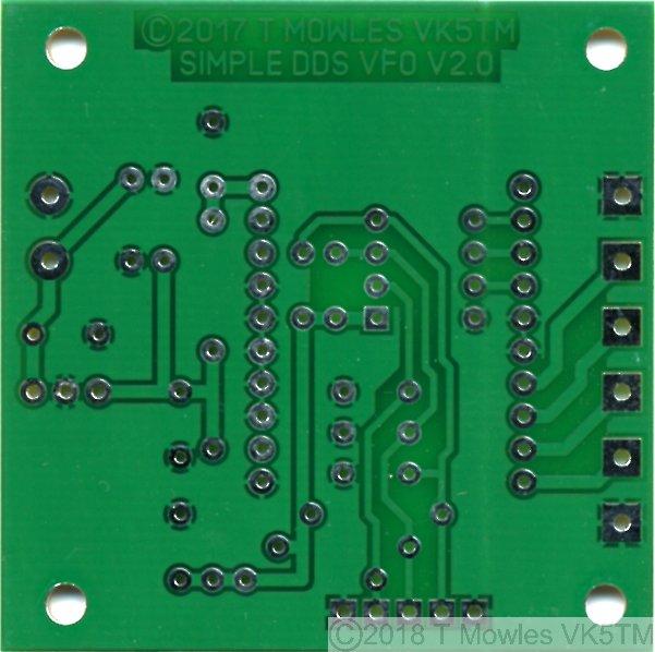 Simple DDS VFO pcb bottom