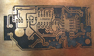 Toner auf Platine